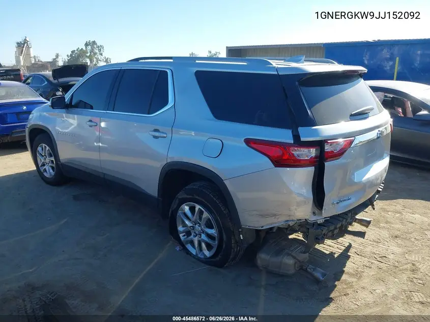 2018 Chevrolet Traverse 1Lt VIN: 1GNERGKW9JJ152092 Lot: 45486572