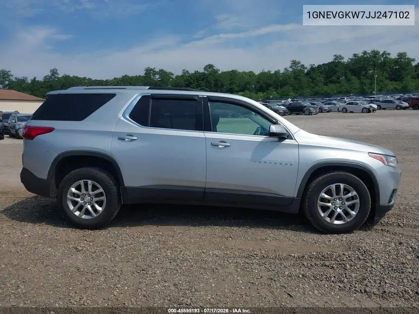 2018 Chevrolet Traverse Lt Cloth VIN: 1GNEVGKW7JJ247102 Lot: 45595193