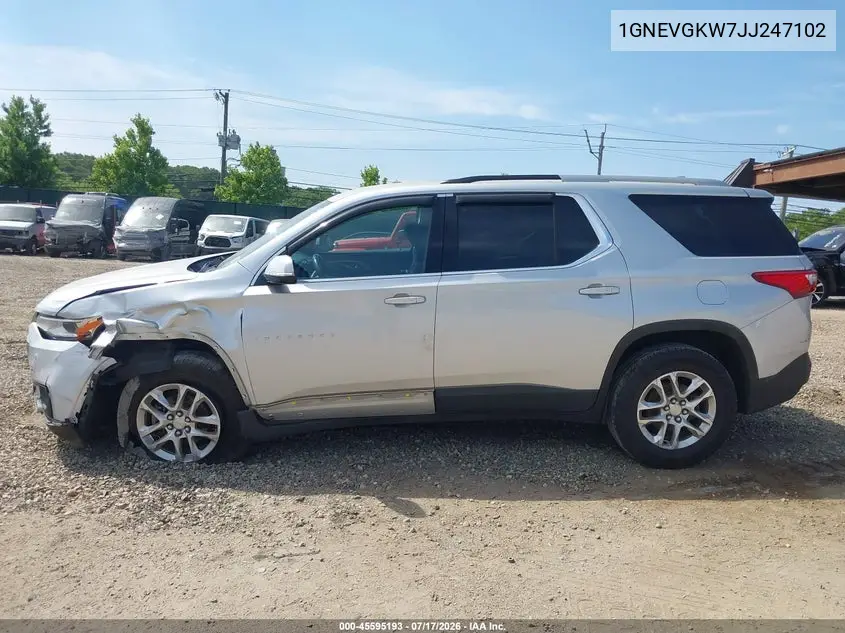 2018 Chevrolet Traverse Lt Cloth VIN: 1GNEVGKW7JJ247102 Lot: 45595193