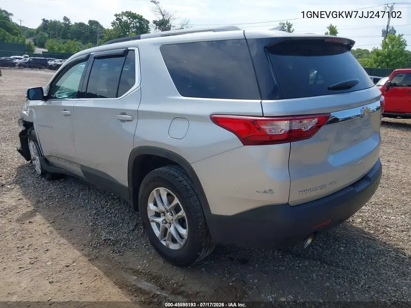 2018 Chevrolet Traverse Lt Cloth VIN: 1GNEVGKW7JJ247102 Lot: 45595193