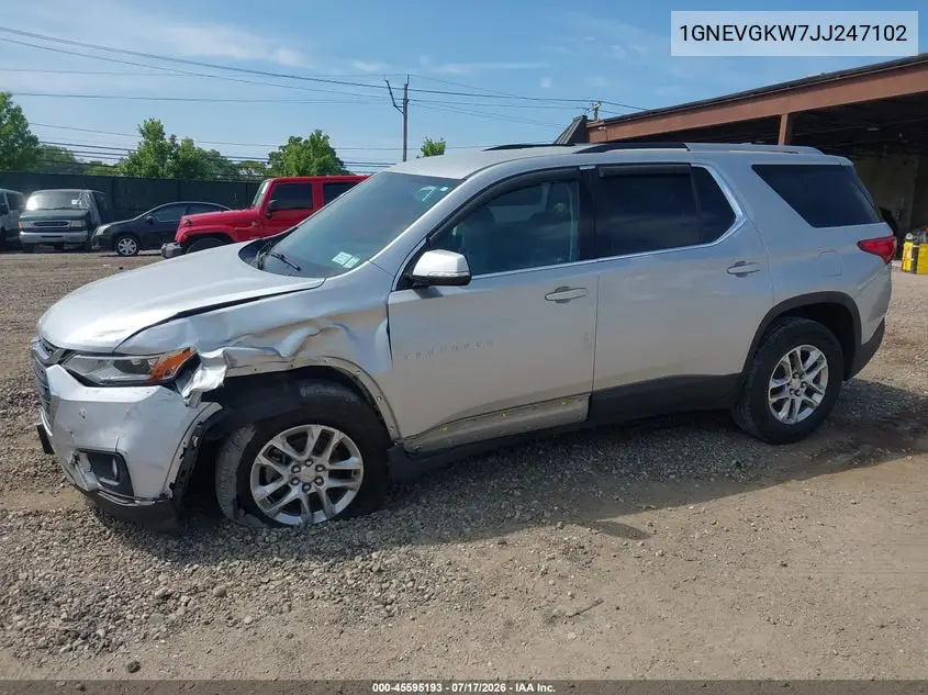 2018 Chevrolet Traverse Lt Cloth VIN: 1GNEVGKW7JJ247102 Lot: 45595193