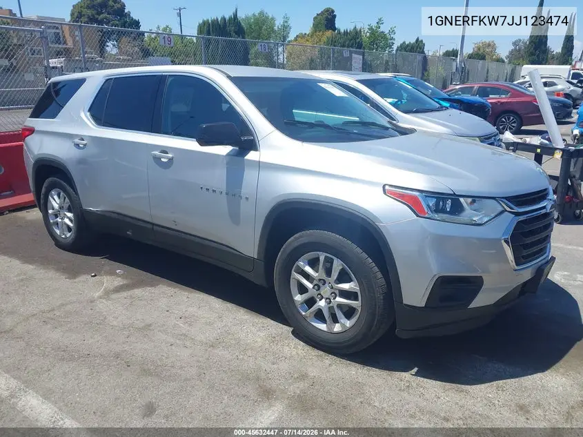 2018 Chevrolet Traverse Ls VIN: 1GNERFKW7JJ123474 Lot: 45632447