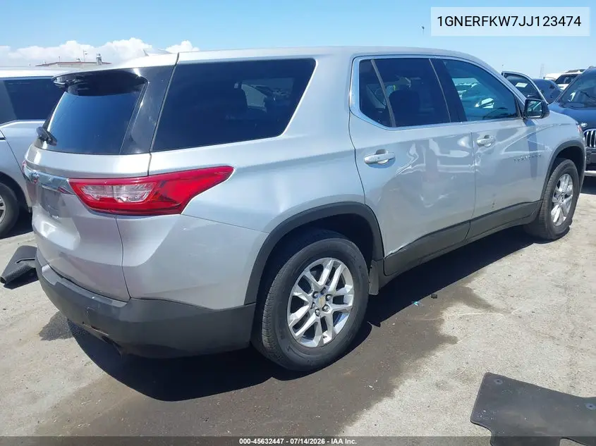 2018 Chevrolet Traverse Ls VIN: 1GNERFKW7JJ123474 Lot: 45632447