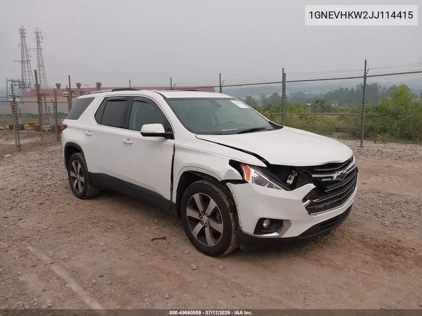 2018 Chevrolet Traverse Lt Leather VIN: 1GNEVHKW2JJ114415 Lot: 45660509