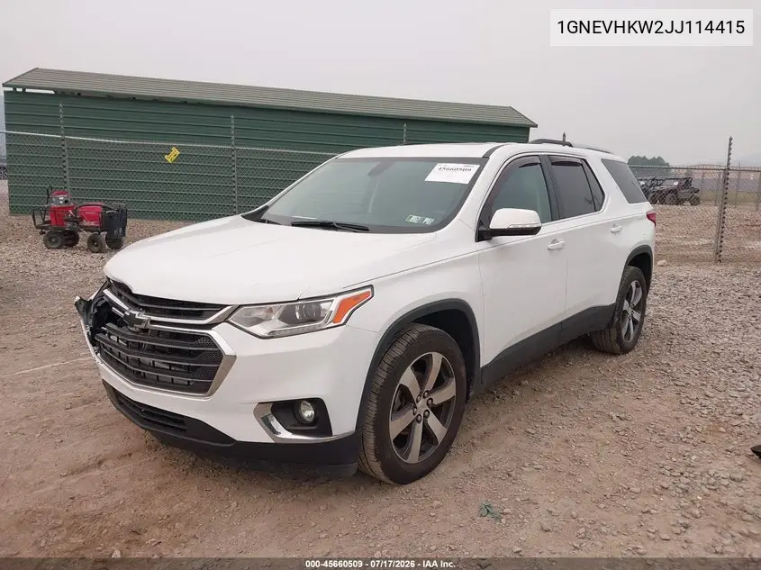 2018 Chevrolet Traverse Lt Leather VIN: 1GNEVHKW2JJ114415 Lot: 45660509
