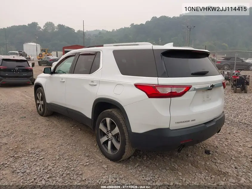 2018 Chevrolet Traverse Lt Leather VIN: 1GNEVHKW2JJ114415 Lot: 45660509