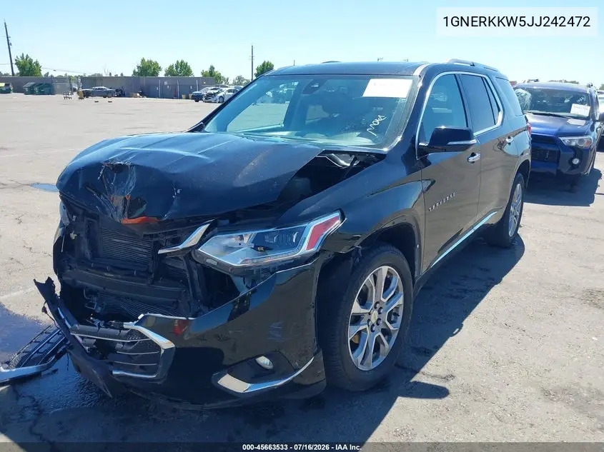 2018 Chevrolet Traverse Premier VIN: 1GNERKKW5JJ242472 Lot: 45663533