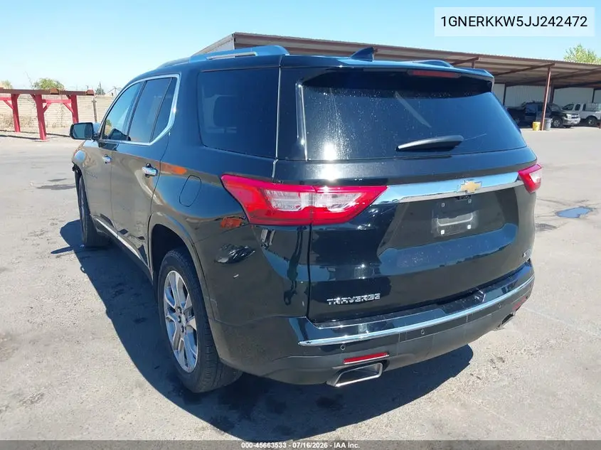 2018 Chevrolet Traverse Premier VIN: 1GNERKKW5JJ242472 Lot: 45663533