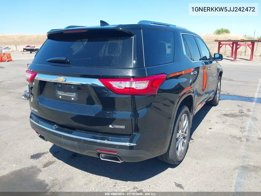 2018 Chevrolet Traverse Premier VIN: 1GNERKKW5JJ242472 Lot: 45663533