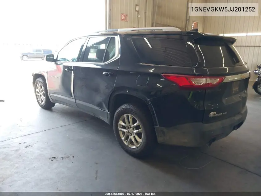 2018 Chevrolet Traverse Lt Cloth VIN: 1GNEVGKW5JJ201252 Lot: 45664007