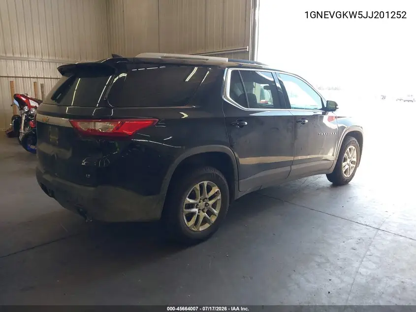 2018 Chevrolet Traverse Lt Cloth VIN: 1GNEVGKW5JJ201252 Lot: 45664007