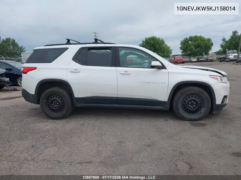 2019 Chevrolet Traverse Rs VIN: 1GNEVJKW5KJ158014 Lot: 12657688x