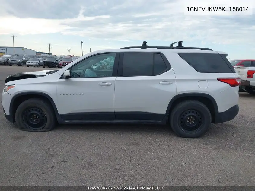 2019 Chevrolet Traverse Rs VIN: 1GNEVJKW5KJ158014 Lot: 12657688x