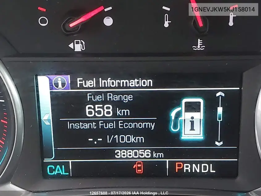 2019 Chevrolet Traverse Rs VIN: 1GNEVJKW5KJ158014 Lot: 12657688x