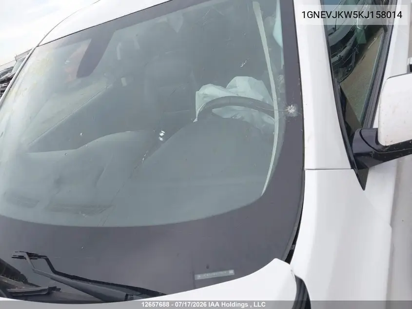 2019 Chevrolet Traverse Rs VIN: 1GNEVJKW5KJ158014 Lot: 12657688x