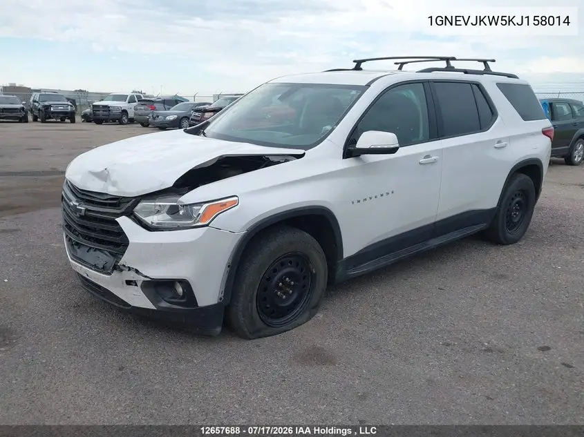 2019 Chevrolet Traverse Rs VIN: 1GNEVJKW5KJ158014 Lot: 12657688x