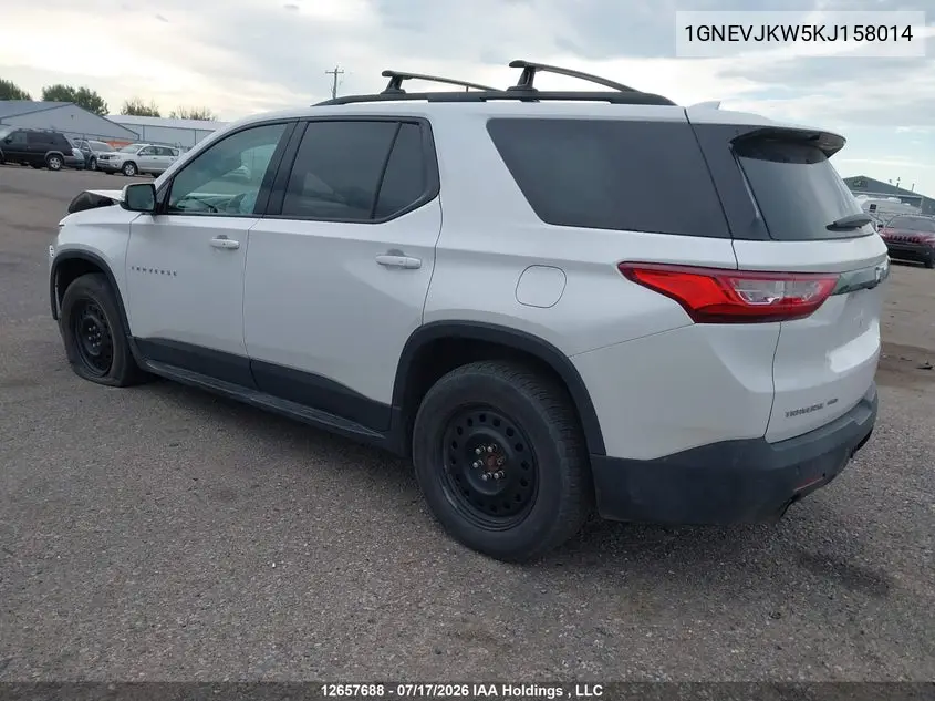 2019 Chevrolet Traverse Rs VIN: 1GNEVJKW5KJ158014 Lot: 12657688x
