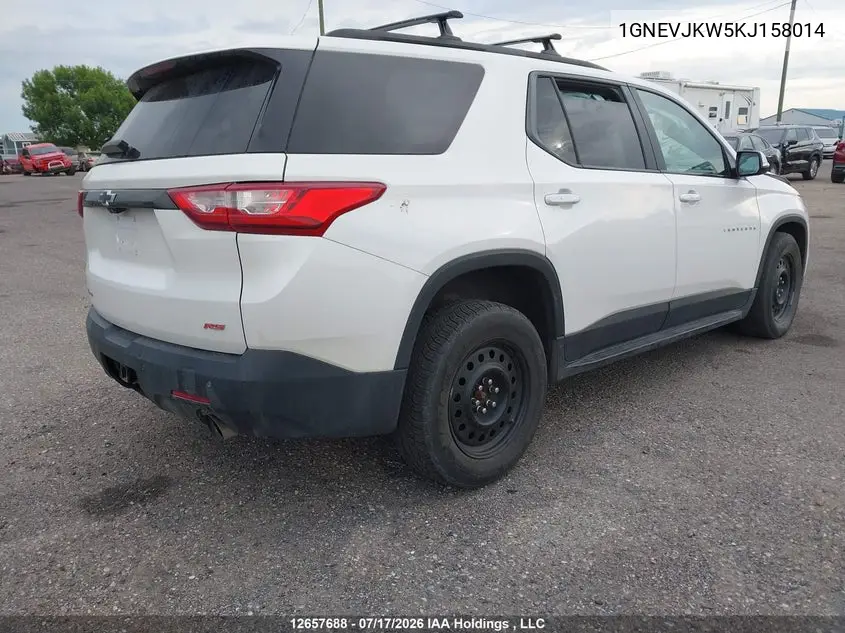 2019 Chevrolet Traverse Rs VIN: 1GNEVJKW5KJ158014 Lot: 12657688x