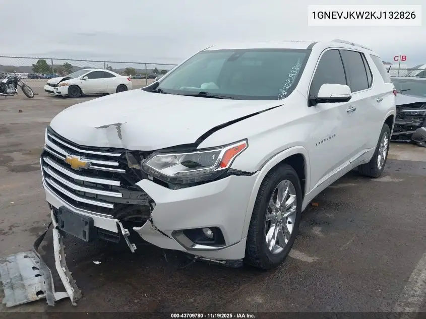1GNEVJKW2KJ132826 2019 Chevrolet Traverse High Country