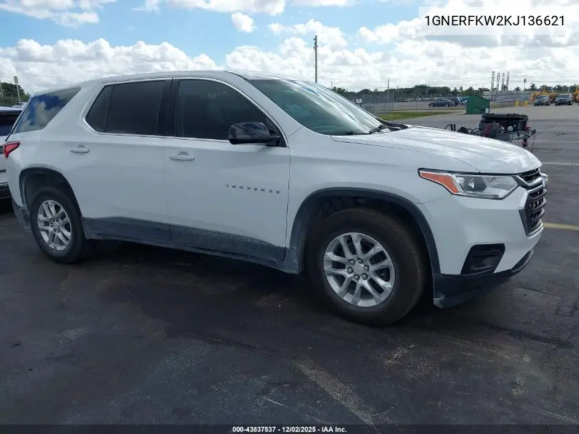 1GNERFKW2KJ136621 2019 Chevrolet Traverse Ls