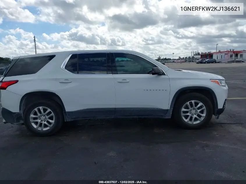 1GNERFKW2KJ136621 2019 Chevrolet Traverse Ls