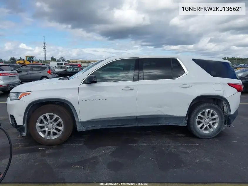 1GNERFKW2KJ136621 2019 Chevrolet Traverse Ls