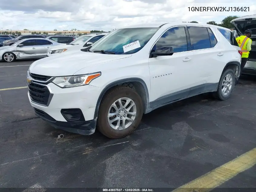 1GNERFKW2KJ136621 2019 Chevrolet Traverse Ls