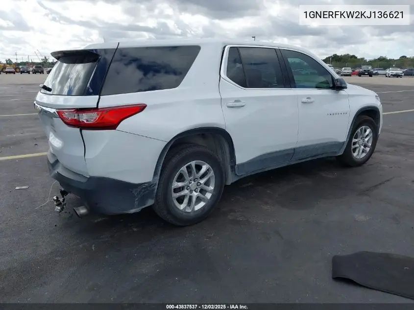 1GNERFKW2KJ136621 2019 Chevrolet Traverse Ls