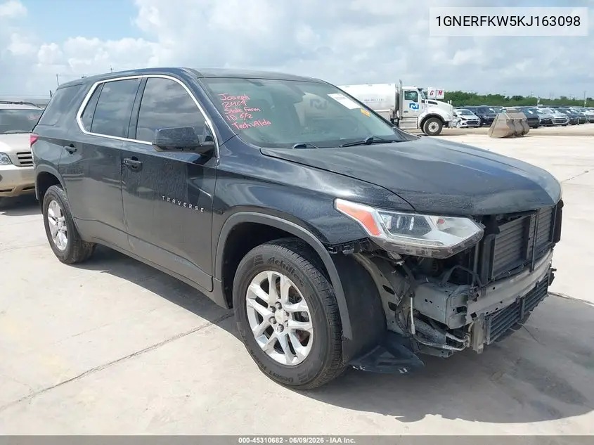 2019 Chevrolet Traverse Ls VIN: 1GNERFKW5KJ163098 Lot: 45310682