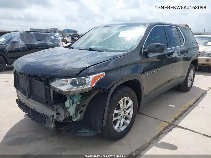 2019 Chevrolet Traverse Ls VIN: 1GNERFKW5KJ163098 Lot: 45310682