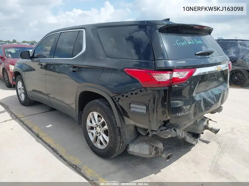 2019 Chevrolet Traverse Ls VIN: 1GNERFKW5KJ163098 Lot: 45310682
