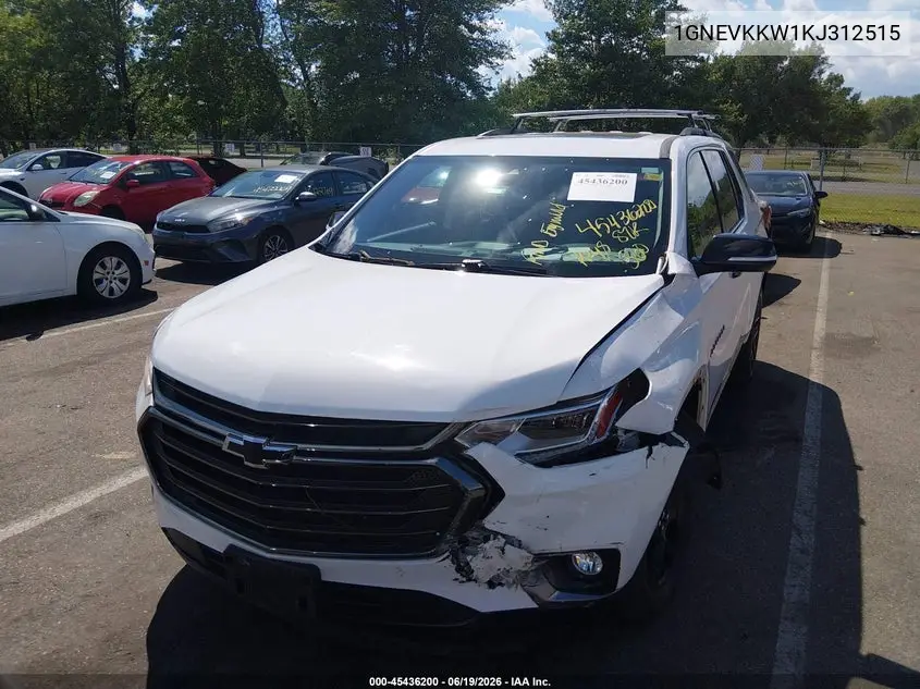 2019 Chevrolet Traverse Premier VIN: 1GNEVKKW1KJ312515 Lot: 45436200
