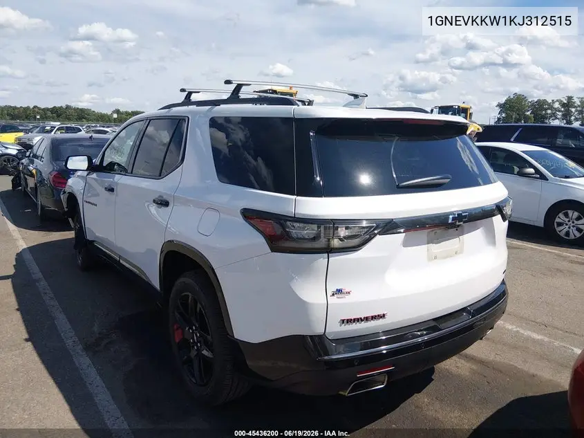 2019 Chevrolet Traverse Premier VIN: 1GNEVKKW1KJ312515 Lot: 45436200