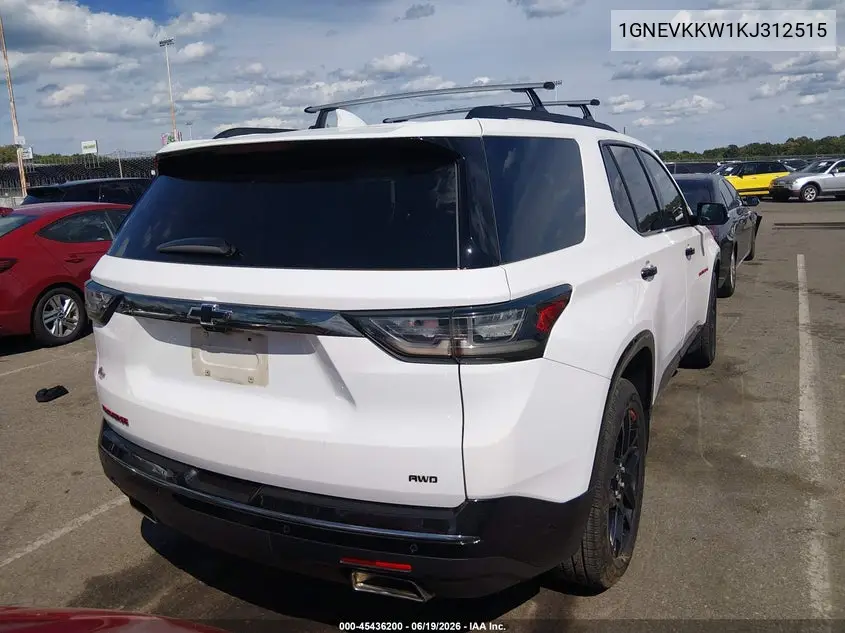 2019 Chevrolet Traverse Premier VIN: 1GNEVKKW1KJ312515 Lot: 45436200