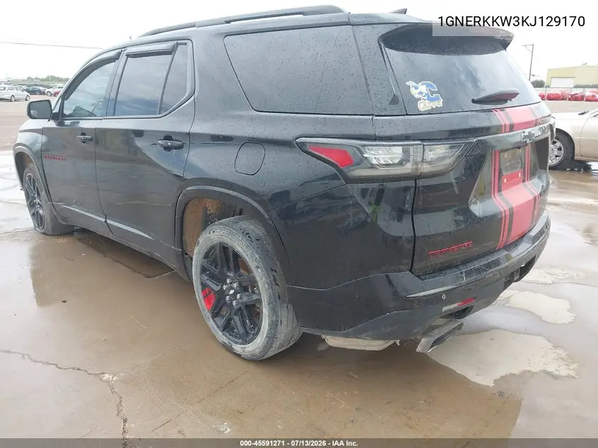 2019 Chevrolet Traverse Premier VIN: 1GNERKKW3KJ129170 Lot: 45591271