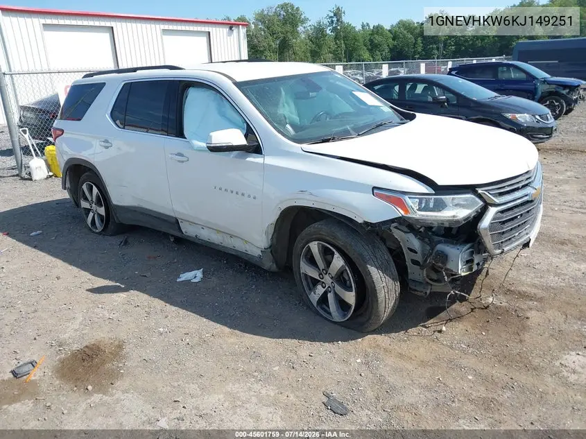2019 Chevrolet Traverse 3Lt VIN: 1GNEVHKW6KJ149251 Lot: 45601759