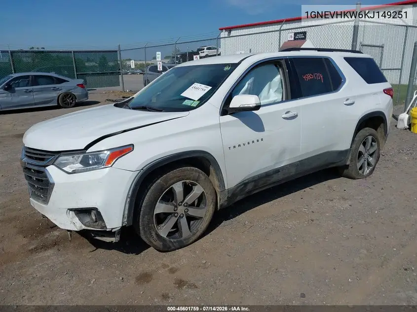 2019 Chevrolet Traverse 3Lt VIN: 1GNEVHKW6KJ149251 Lot: 45601759