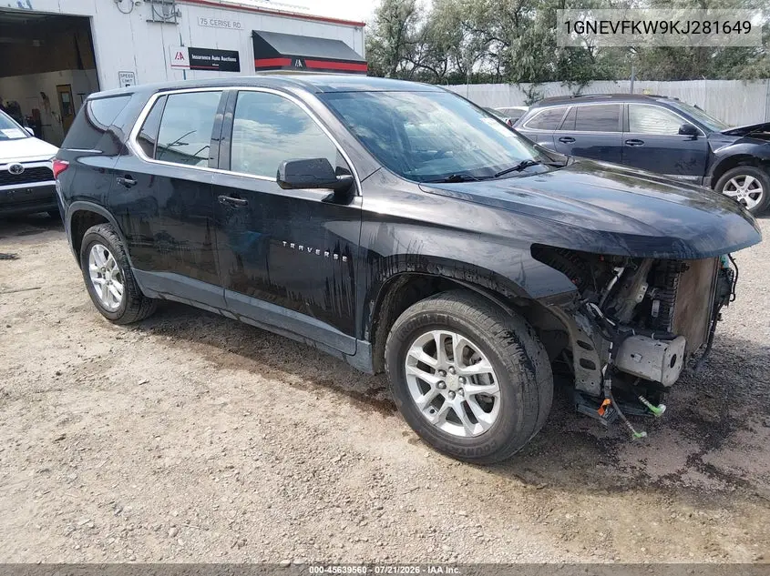 2019 Chevrolet Traverse Ls VIN: 1GNEVFKW9KJ281649 Lot: 45639560