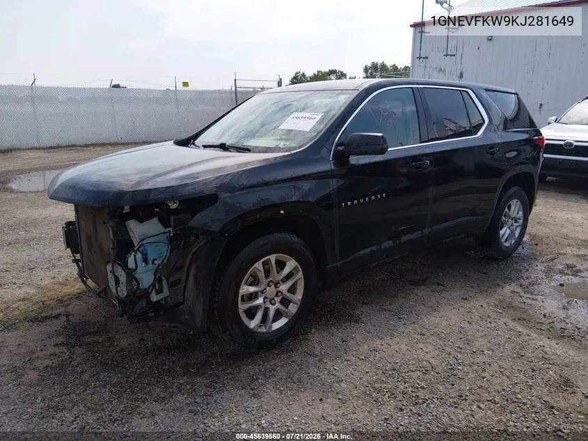 2019 Chevrolet Traverse Ls VIN: 1GNEVFKW9KJ281649 Lot: 45639560