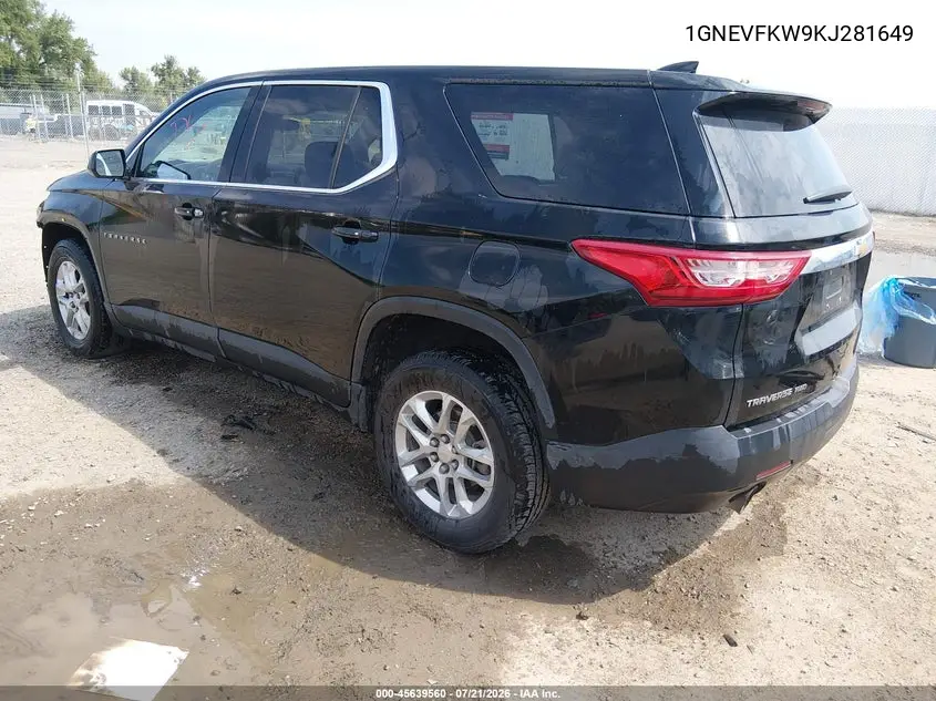 2019 Chevrolet Traverse Ls VIN: 1GNEVFKW9KJ281649 Lot: 45639560