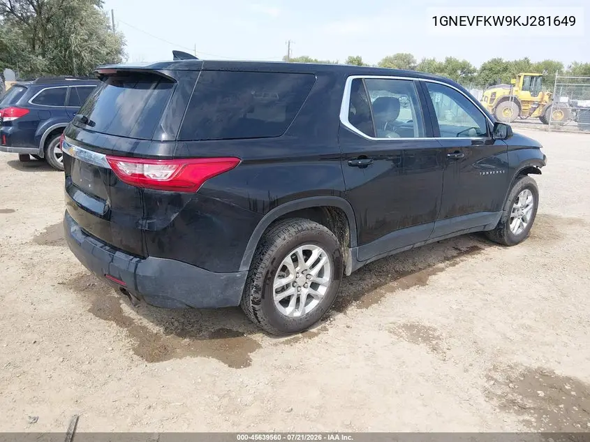 2019 Chevrolet Traverse Ls VIN: 1GNEVFKW9KJ281649 Lot: 45639560