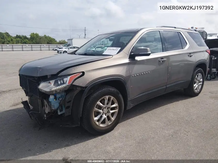 2019 Chevrolet Traverse 1Lt VIN: 1GNERGKW2KJ197392 Lot: 45659652
