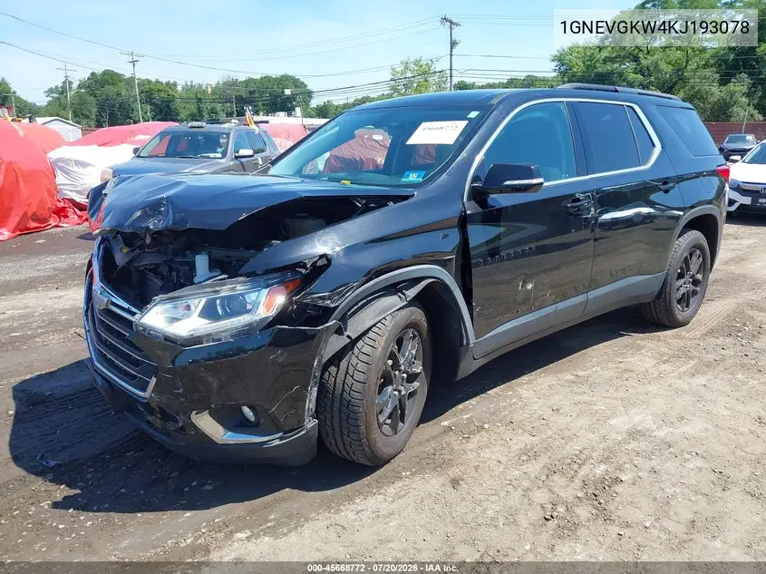 2019 Chevrolet Traverse 1Lt VIN: 1GNEVGKW4KJ193078 Lot: 45668772