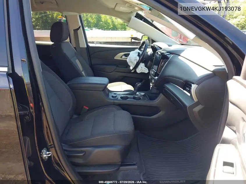 2019 Chevrolet Traverse 1Lt VIN: 1GNEVGKW4KJ193078 Lot: 45668772
