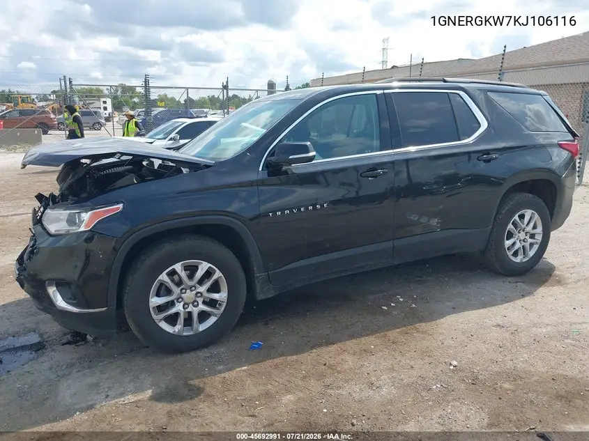 2019 Chevrolet Traverse 1Lt VIN: 1GNERGKW7KJ106116 Lot: 45692991