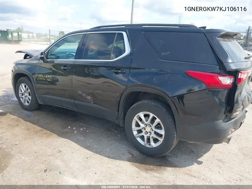 2019 Chevrolet Traverse 1Lt VIN: 1GNERGKW7KJ106116 Lot: 45692991