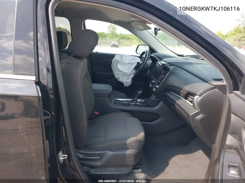 2019 Chevrolet Traverse 1Lt VIN: 1GNERGKW7KJ106116 Lot: 45692991