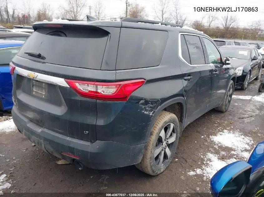 1GNERHKW2LJ170863 2020 Chevrolet Traverse Fwd Lt Leather