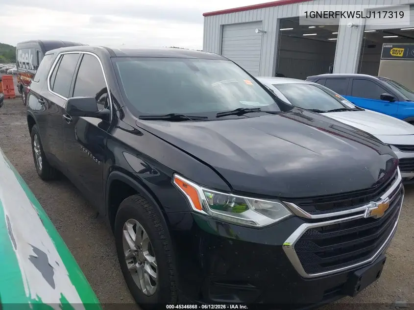 2020 Chevrolet Traverse Fwd Ls VIN: 1GNERFKW5LJ117319 Lot: 45346868
