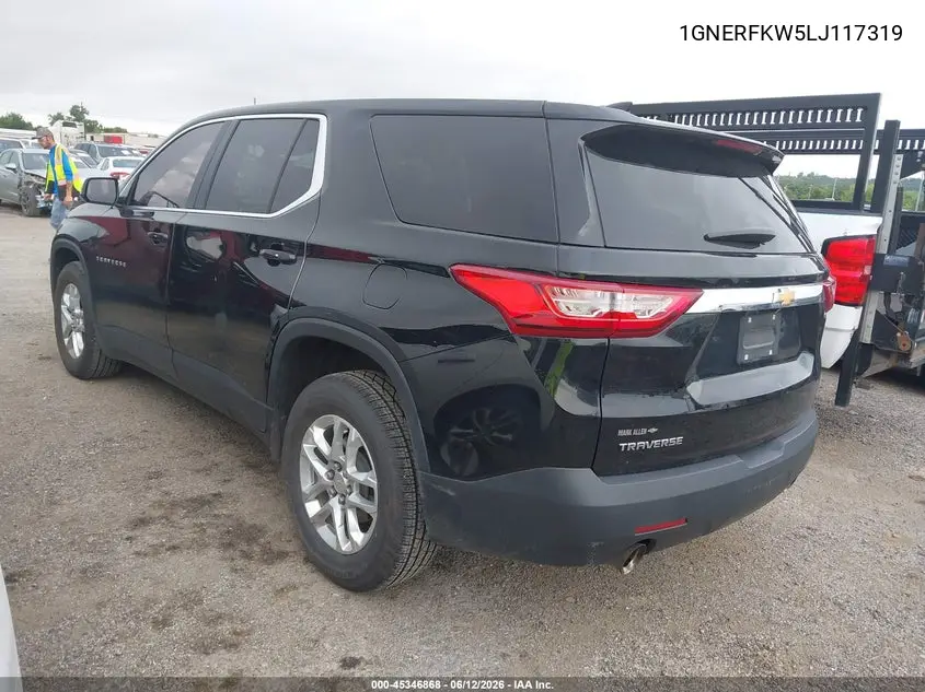 2020 Chevrolet Traverse Fwd Ls VIN: 1GNERFKW5LJ117319 Lot: 45346868